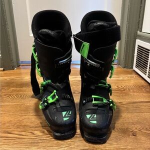 Black and Green Ski Boots